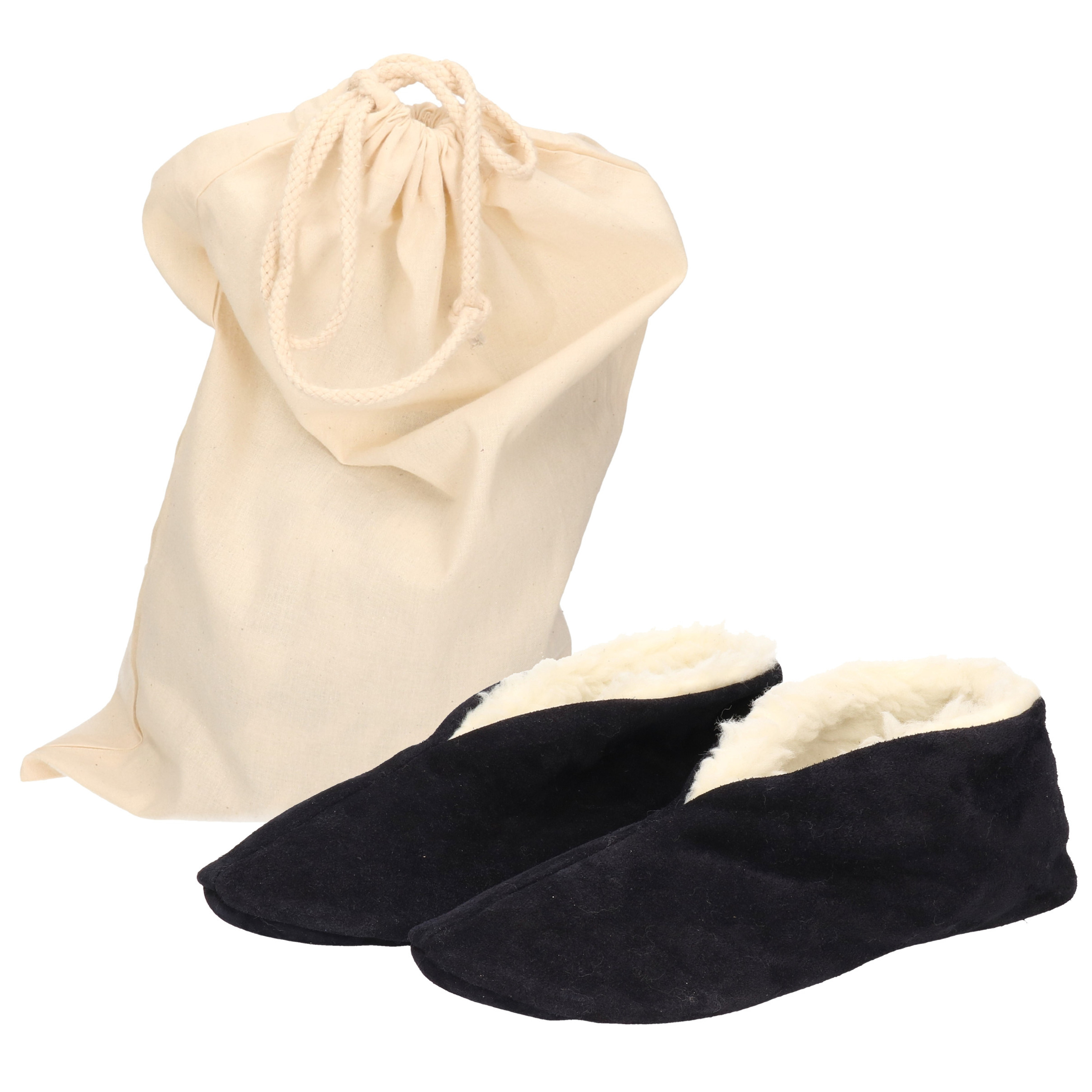 Navy Spaanse kinder sloffen/pantoffels van echt leer/suede maat 24 met opbergzak 24 -