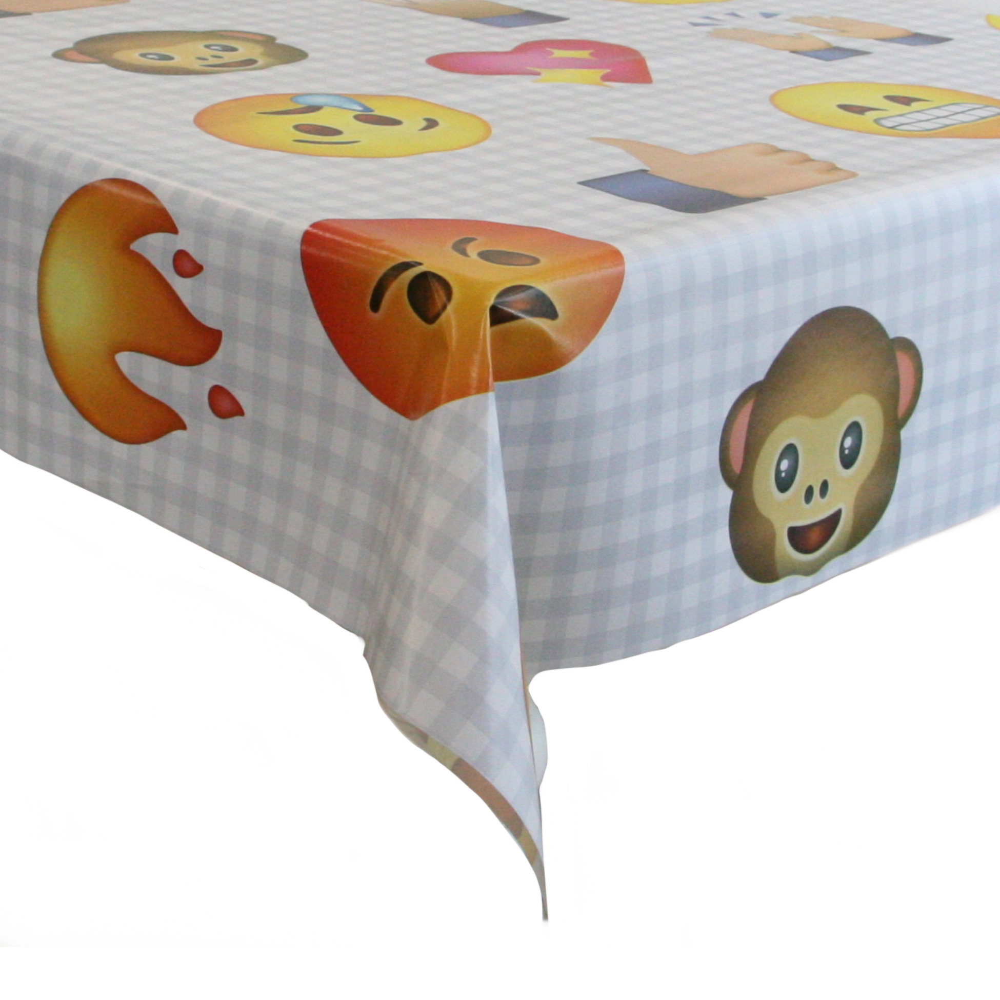 Tafelzeil/tafelkleed met emoji print 140 x 300 cm -