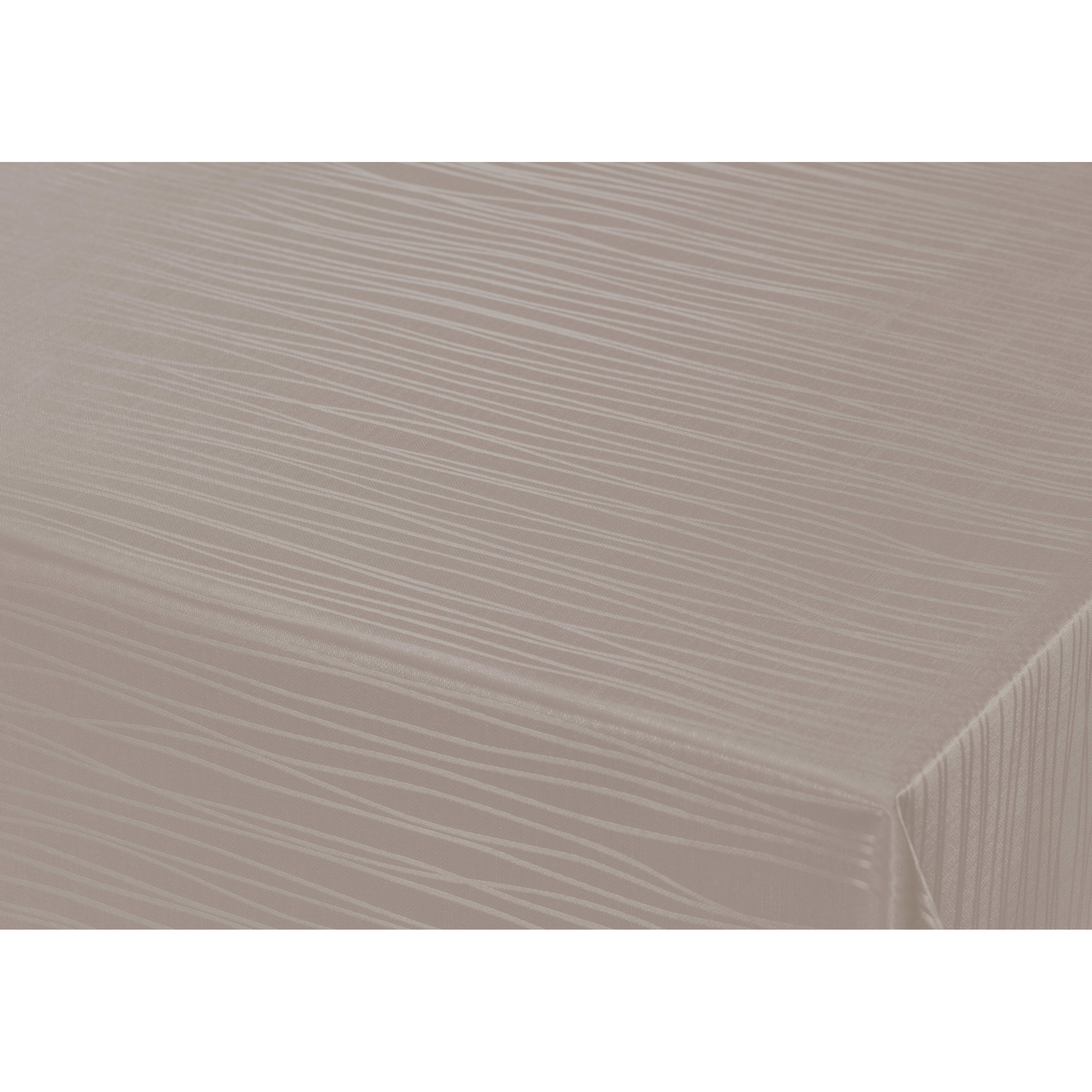 Tafelzeil/tafelkleed Damast taupe strepen print 140 x 220 cm -