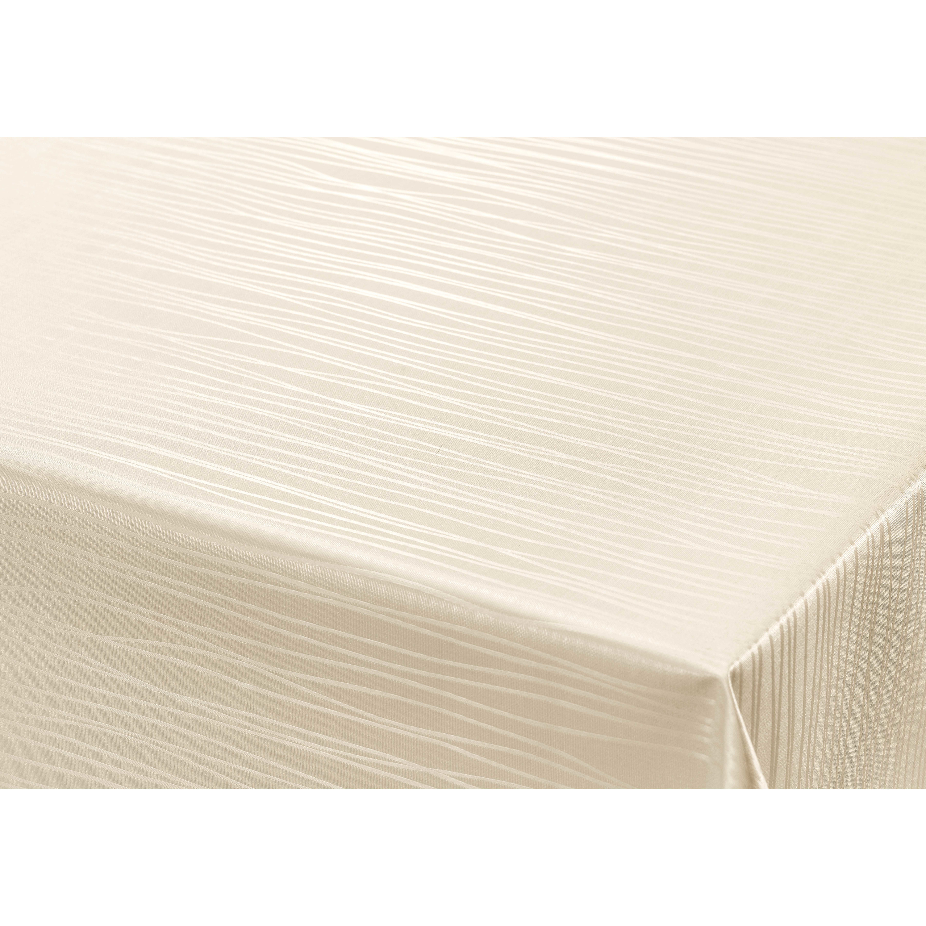 Tafelzeil/tafelkleed Damast creme strepen print 140 x 300 cm -