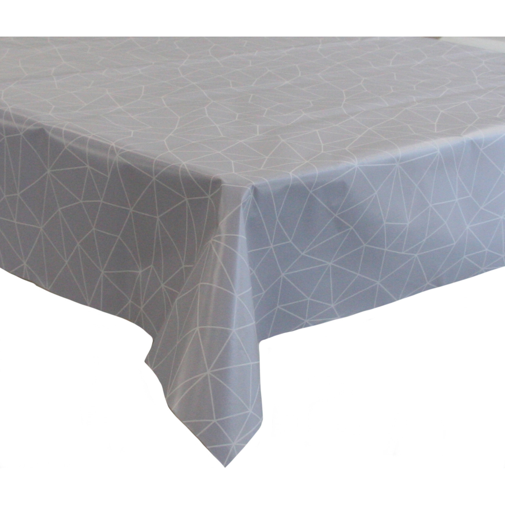 Tafelzeil/tafelkleed licht grijs met grafische print 140 x 180 cm -