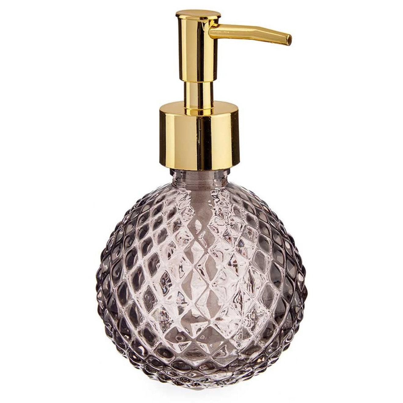 Zeeppompje/zeepdispenser rose goud rond glas 200 ml -