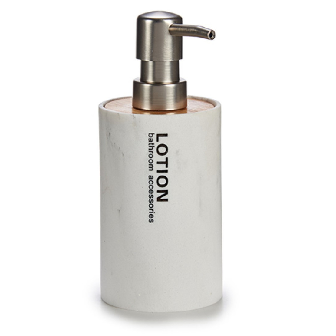 Zeeppompje/zeepdispenser marmer wit kunststof 350 ml -