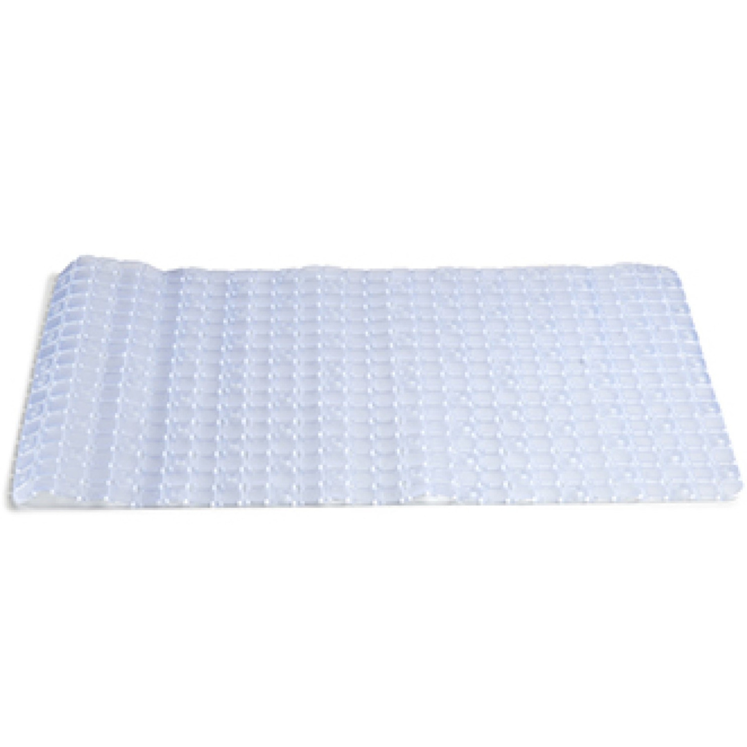 Badmat/douchemat anti-slip transparant vierkant patroon 69 x 39 cm -