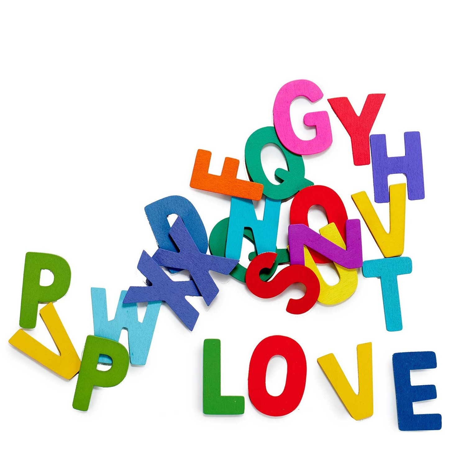 Houten knutselen/hobby letters - Set van 104x stuks - alfabet letters 5 cm -