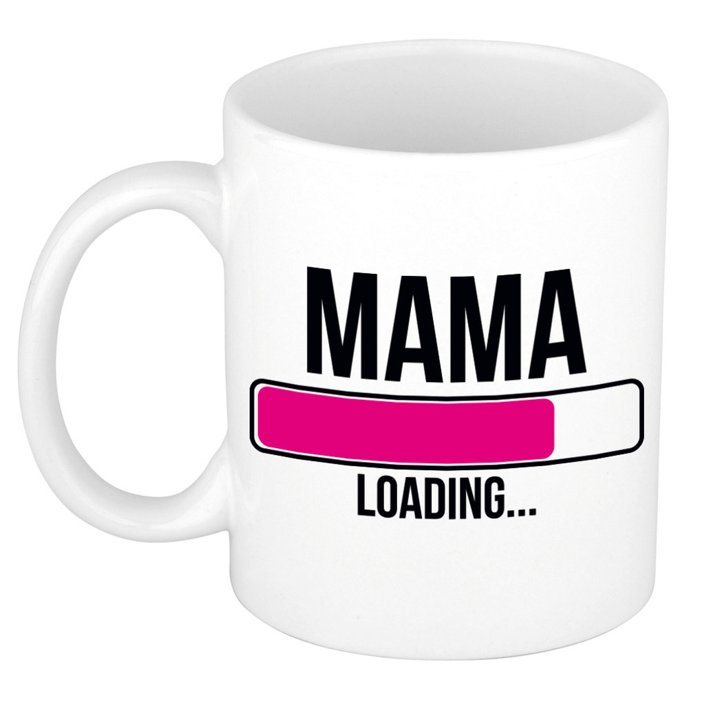 Mama loading kado mok / beker wit 300 ml - Cadeau aanstaande mama -
