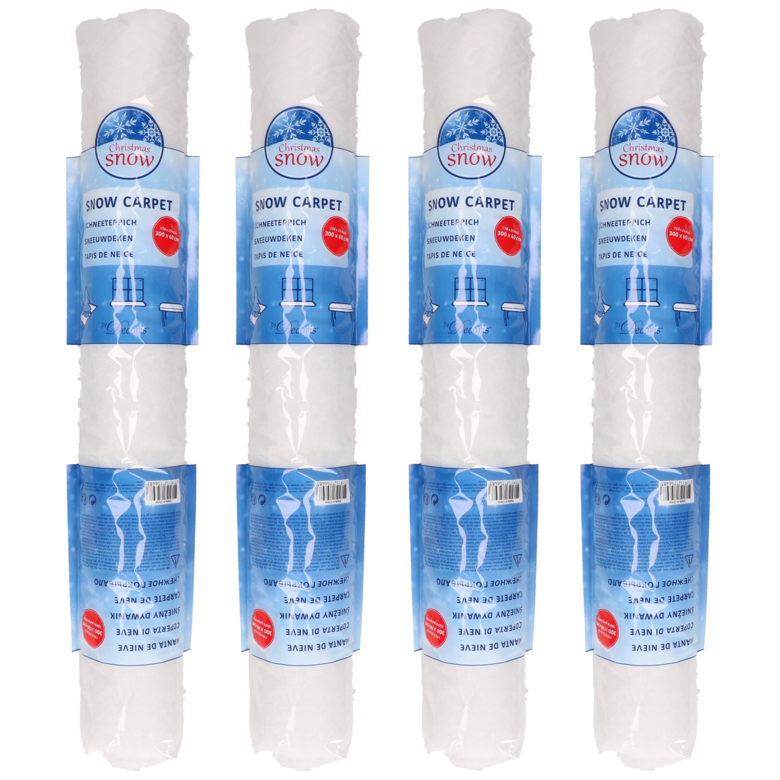4x stuks sneeuwdeken / sneeuwtapijt 300 x 60 cm -