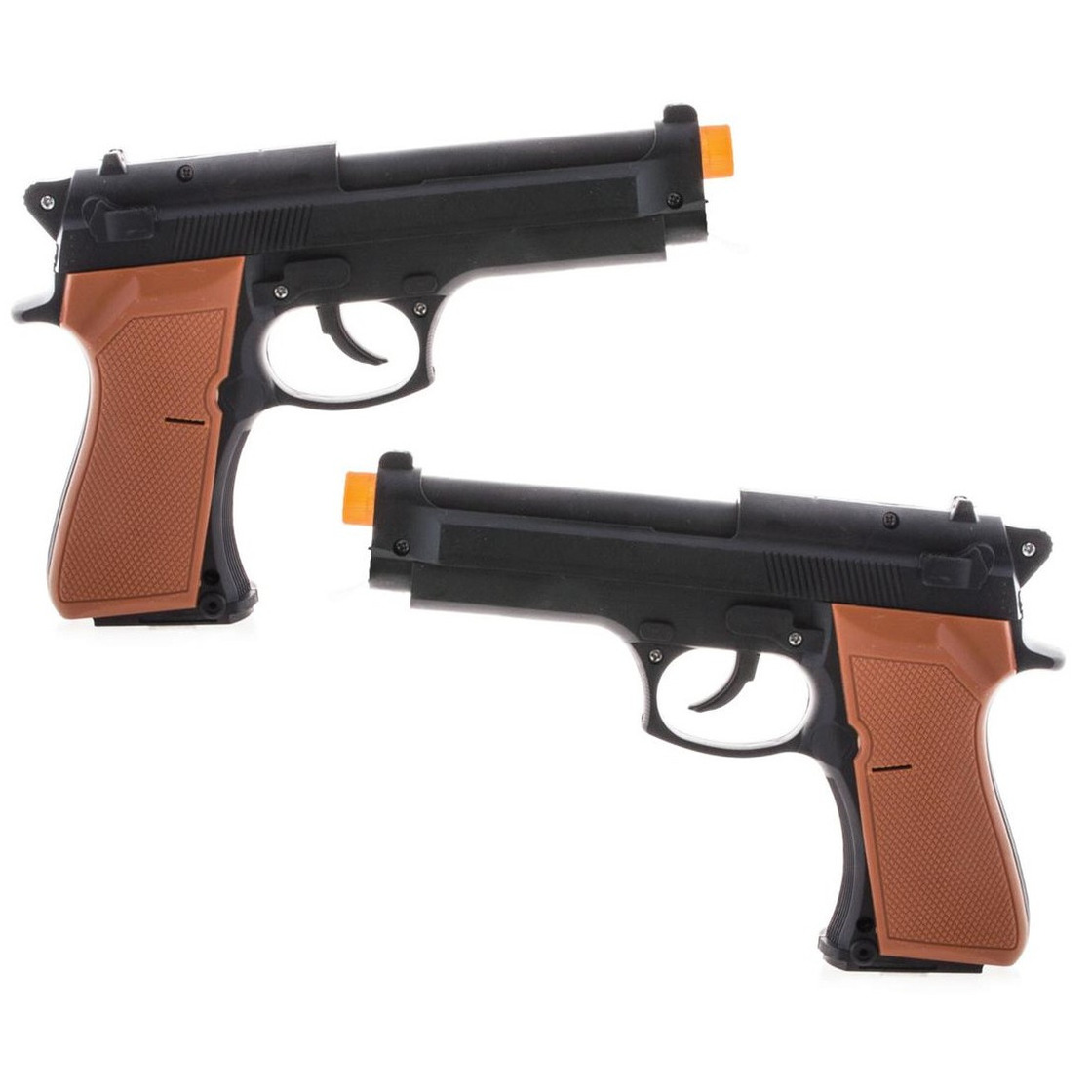 2x stuks verkleed speelgoed wapens pistool van kunststof - Politie/soldaten thema -