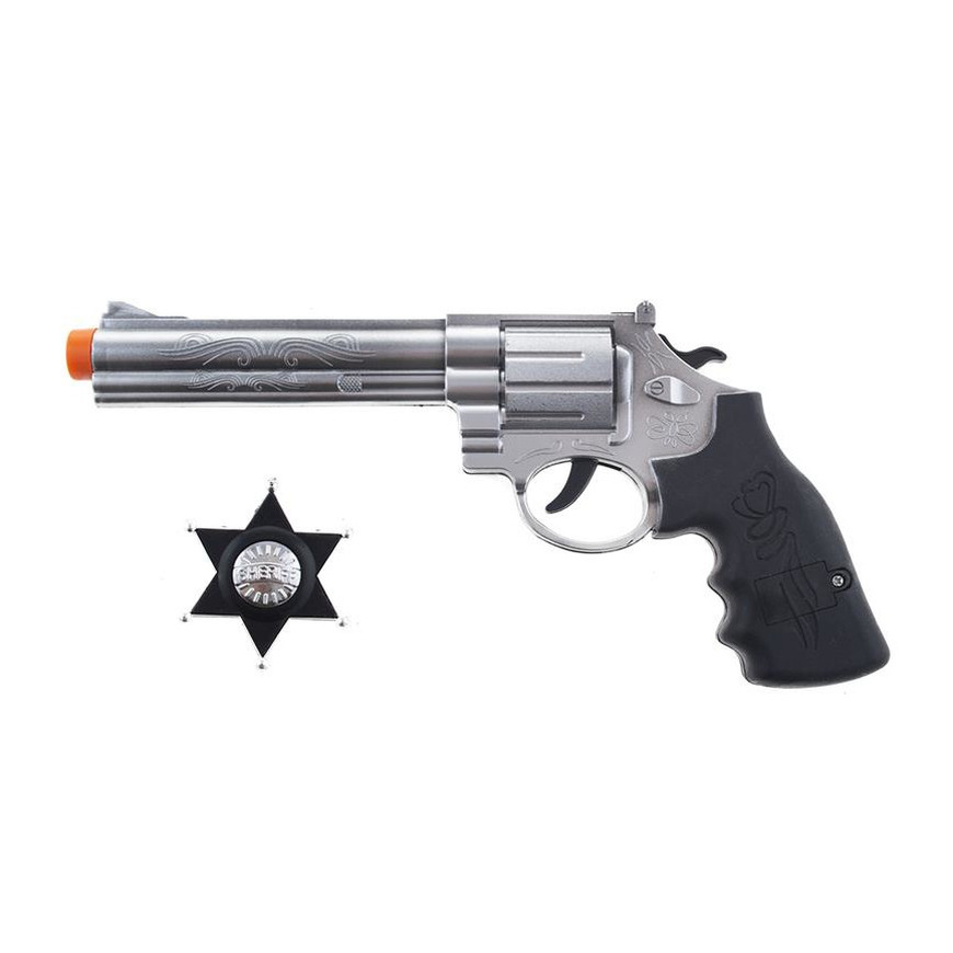 Verkleed speelgoed revolver/pistool met Sheriff ster kunststof -