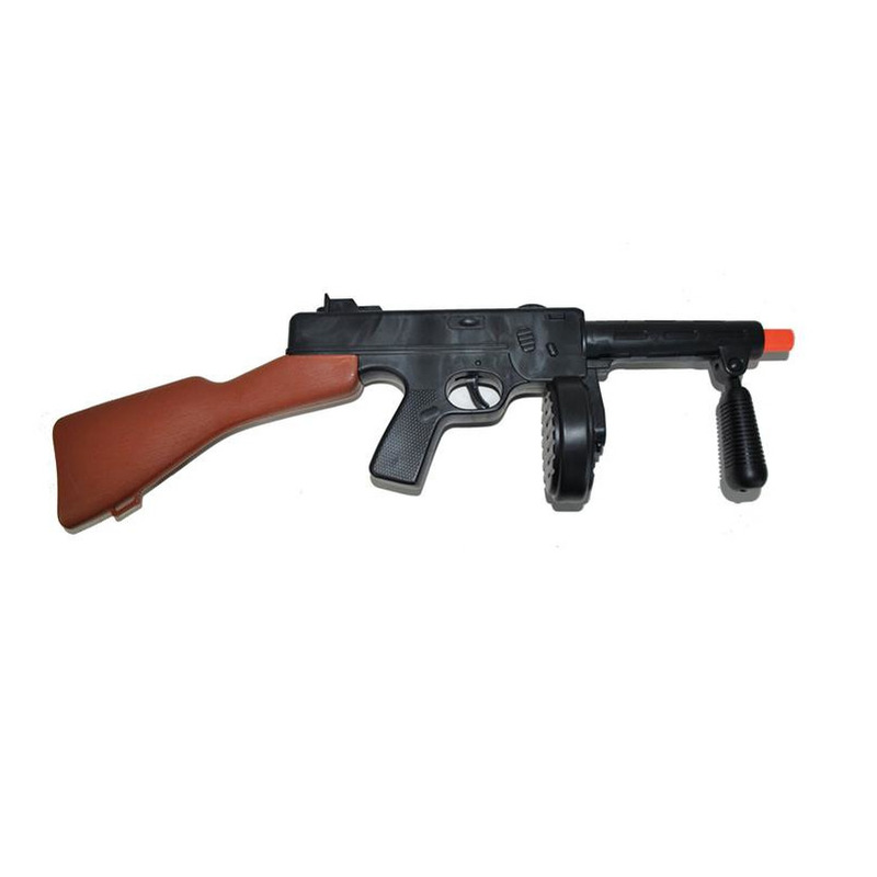 Verkleed speelgoed wapens gangsters machinepistool - zwart - 50 cm - Tommygun geweer -