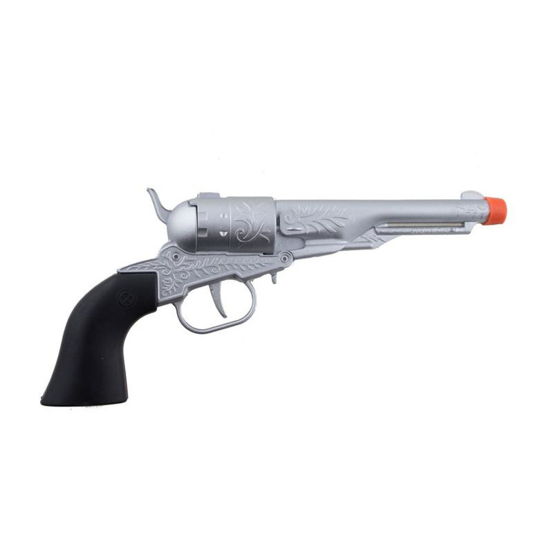 Verkleed speelgoed revolver/pistool metaal 8 schots -