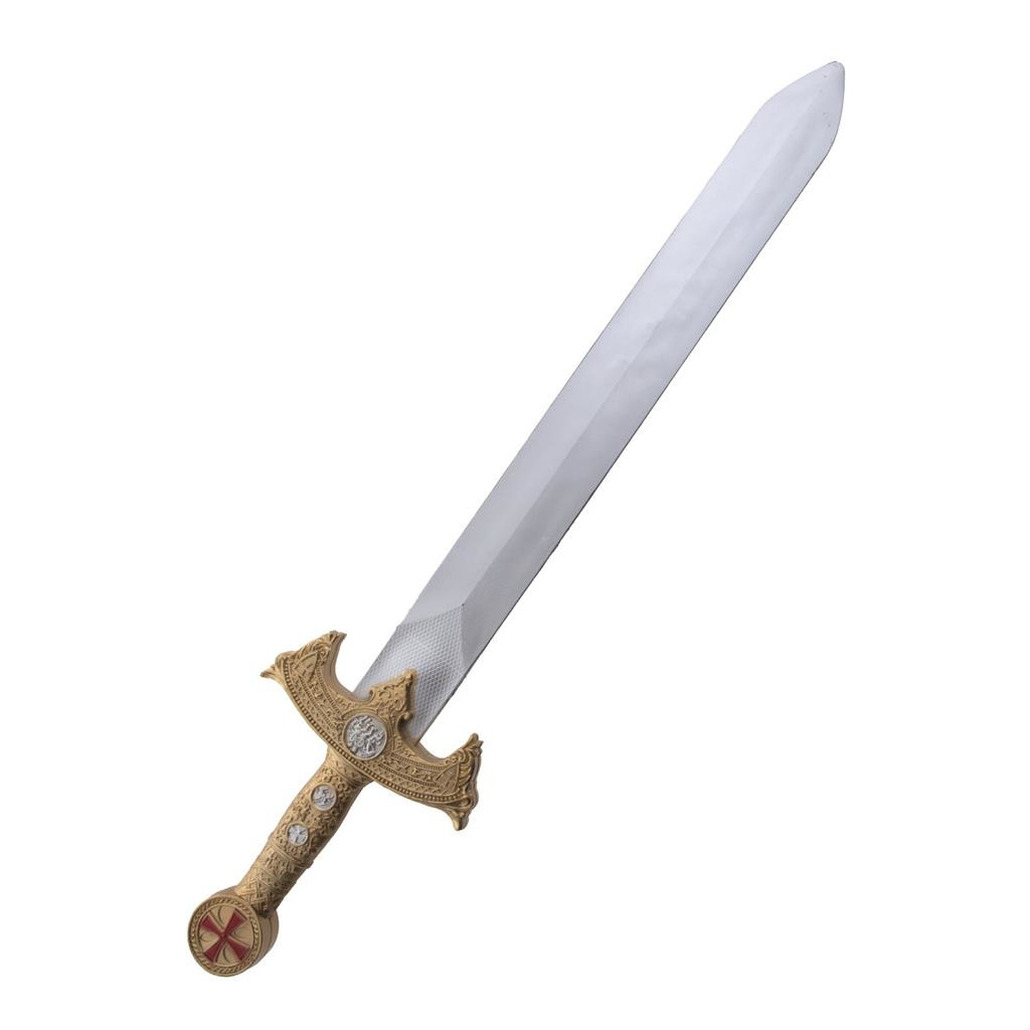 Verkleed speelgoed ridder zwaard - 57 cm - kunststof - goud - Middeleeuwen thema -