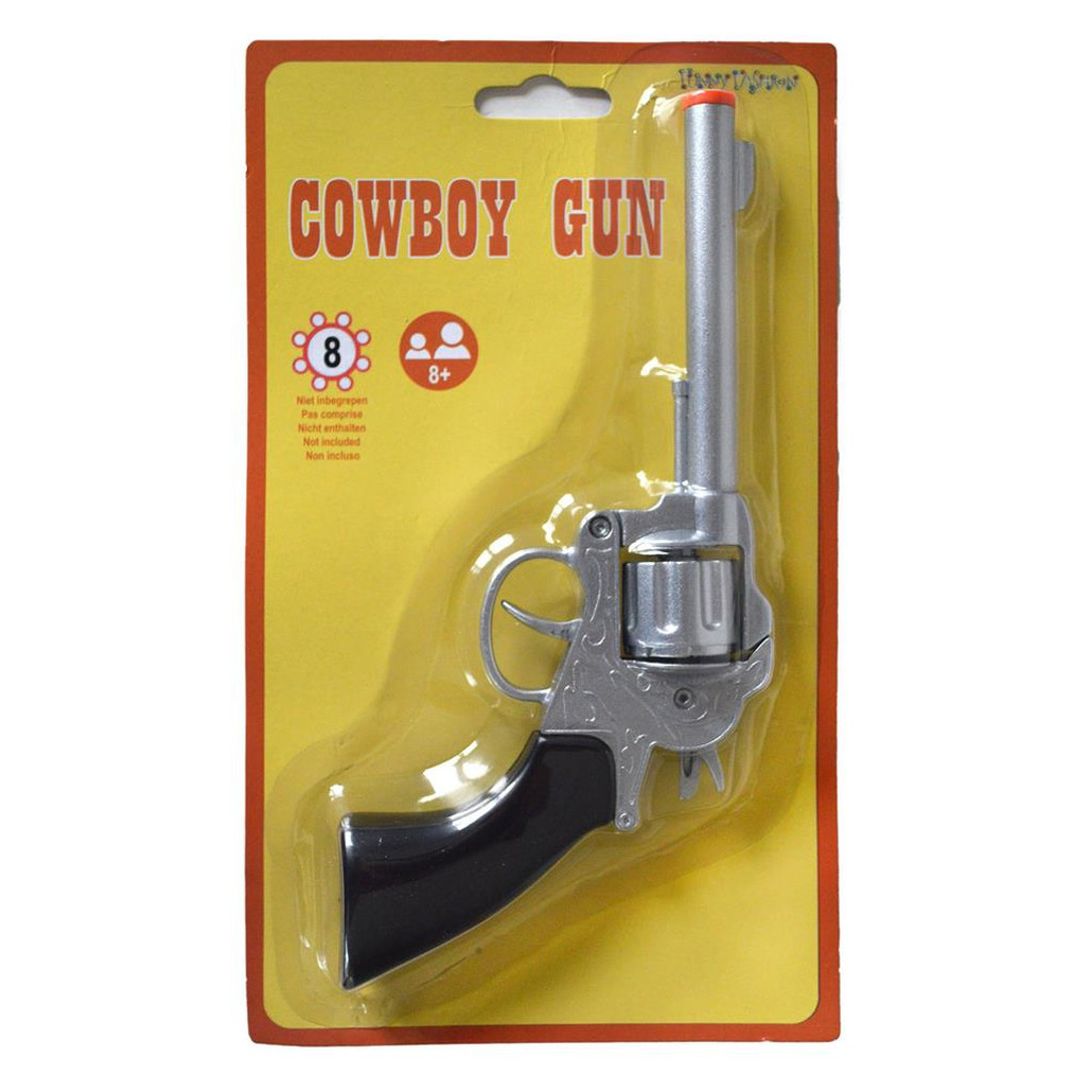 Verkleed speelgoed revolver/pistool metaal 8 schots -