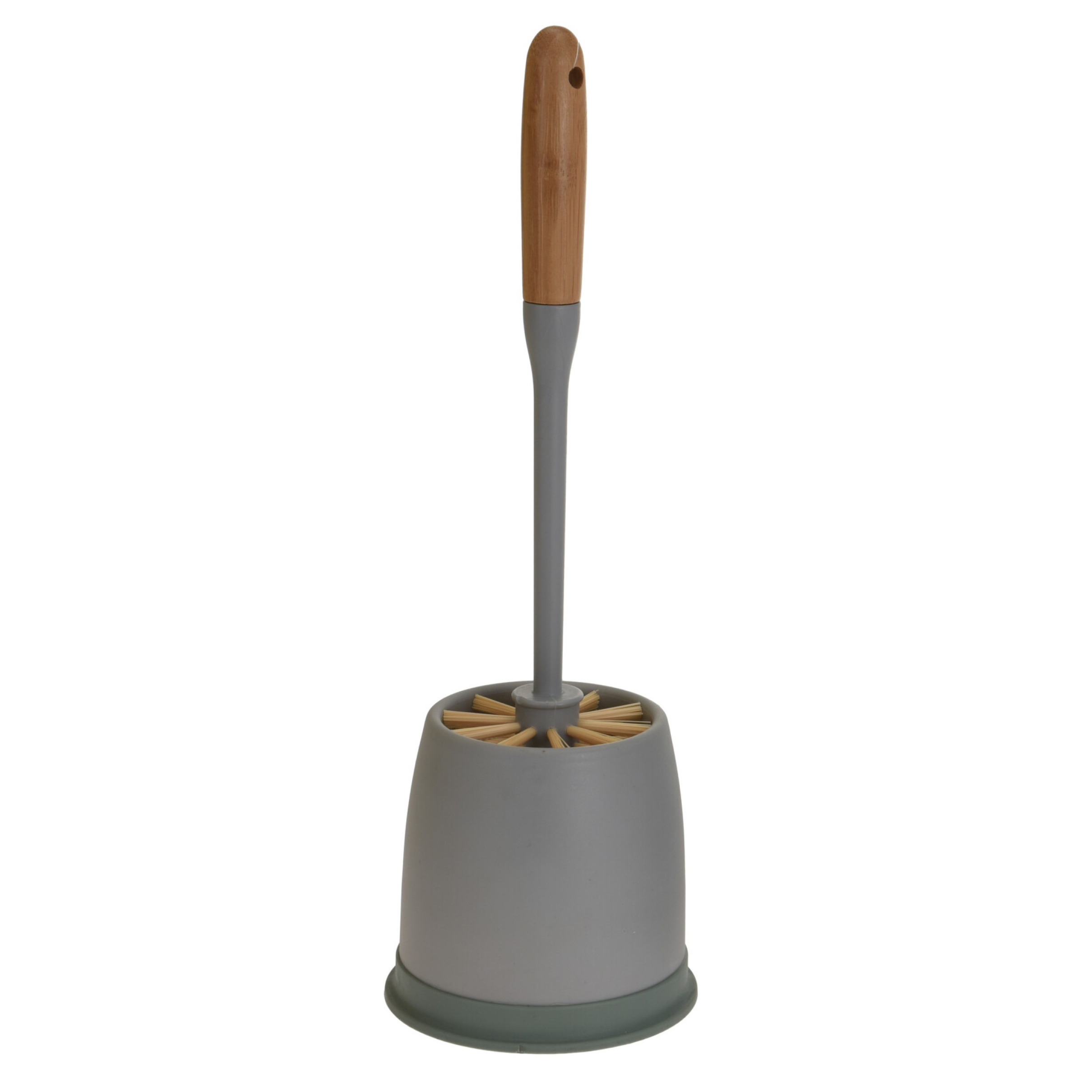 Toiletborstel grijs met houder kunststof 35 cm -