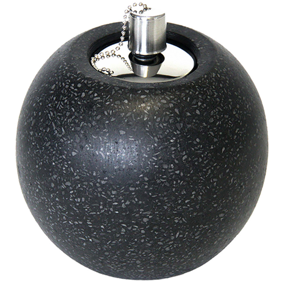 Tuimeltoorts/olielamp zwart Terrazo granito 14 x 16 cm -