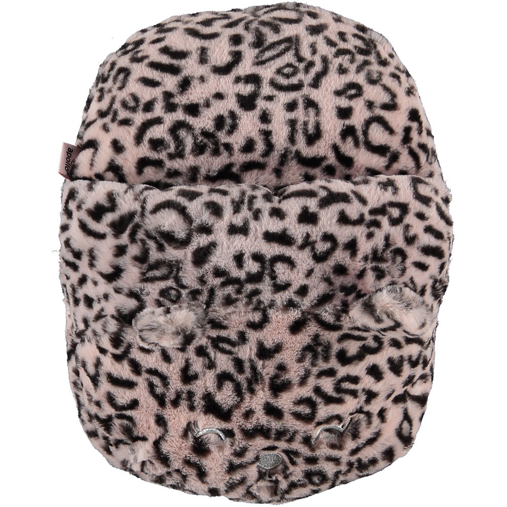 Grote voetenwarmer pantoffel/slof cheetah print oud roze one size 30 x 27 cm One size -