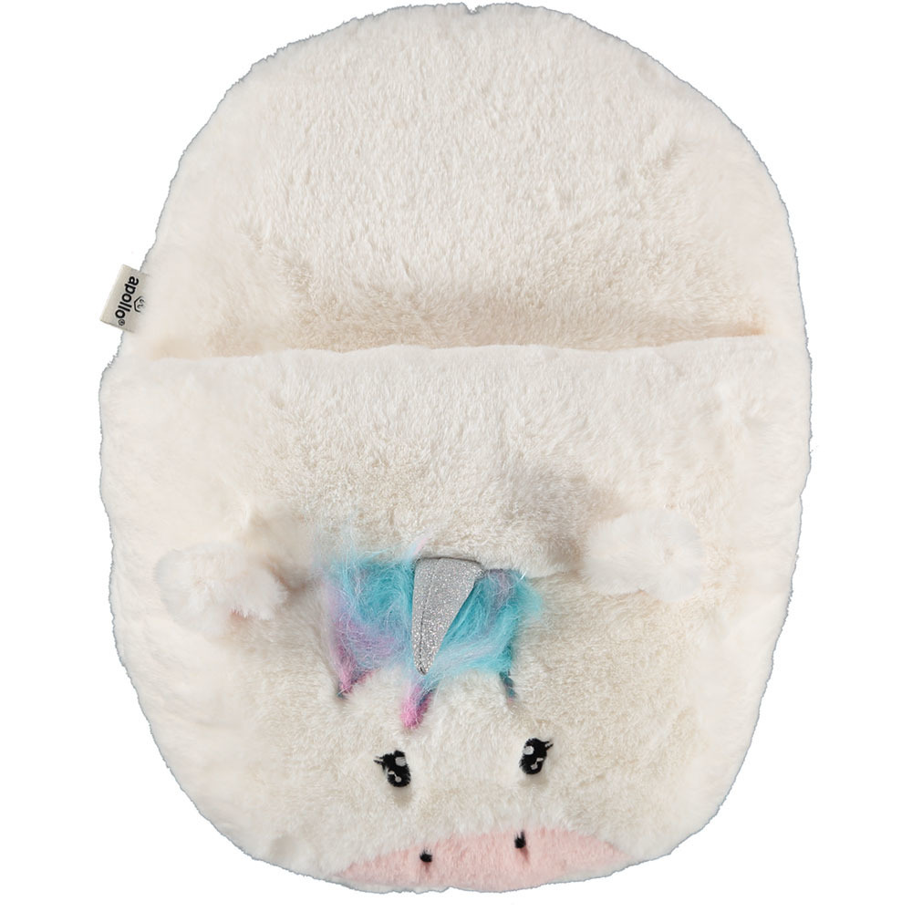 Grote voetenwarmer slof - eenhoorn wit - one size - 30 x 27 cm One size -