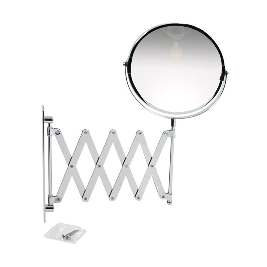 Wandspiegel - make-up spiegel - 2x vergrotend - D17 cm - metaal -
