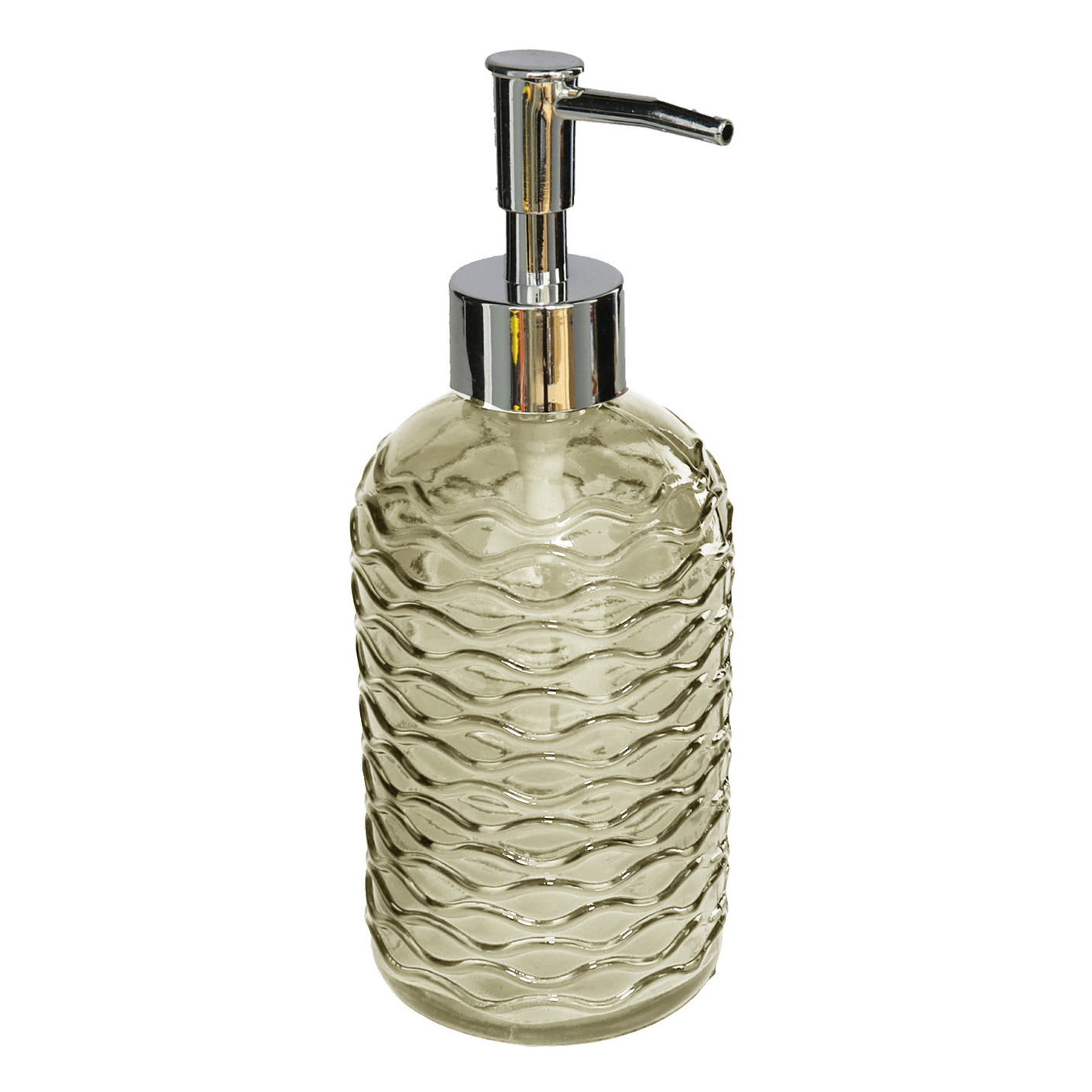 Zeeppompje/zeepdispenser honinggeel kleur glas 410 ML -