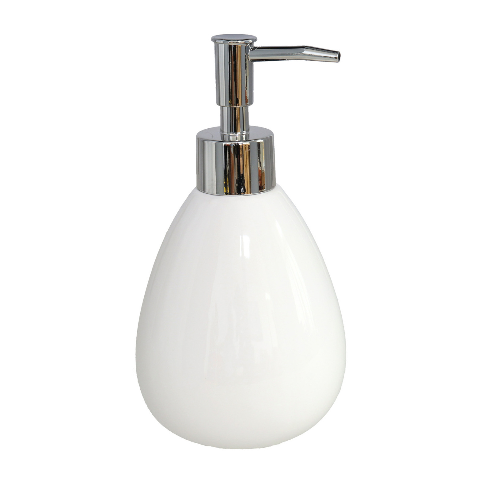 Zeeppompje/zeepdispenser keramiek wit 350 ML -