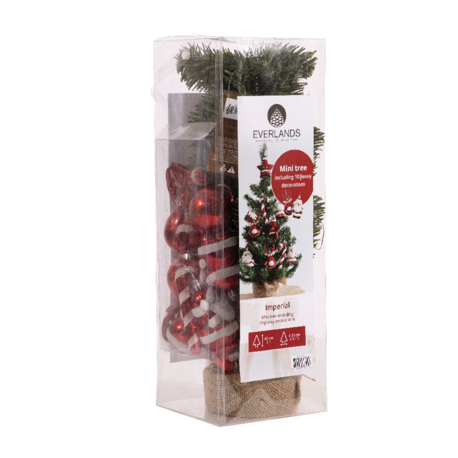 Kunstboom/kunst kerstboom inclusief kerstversiering 60 cm -