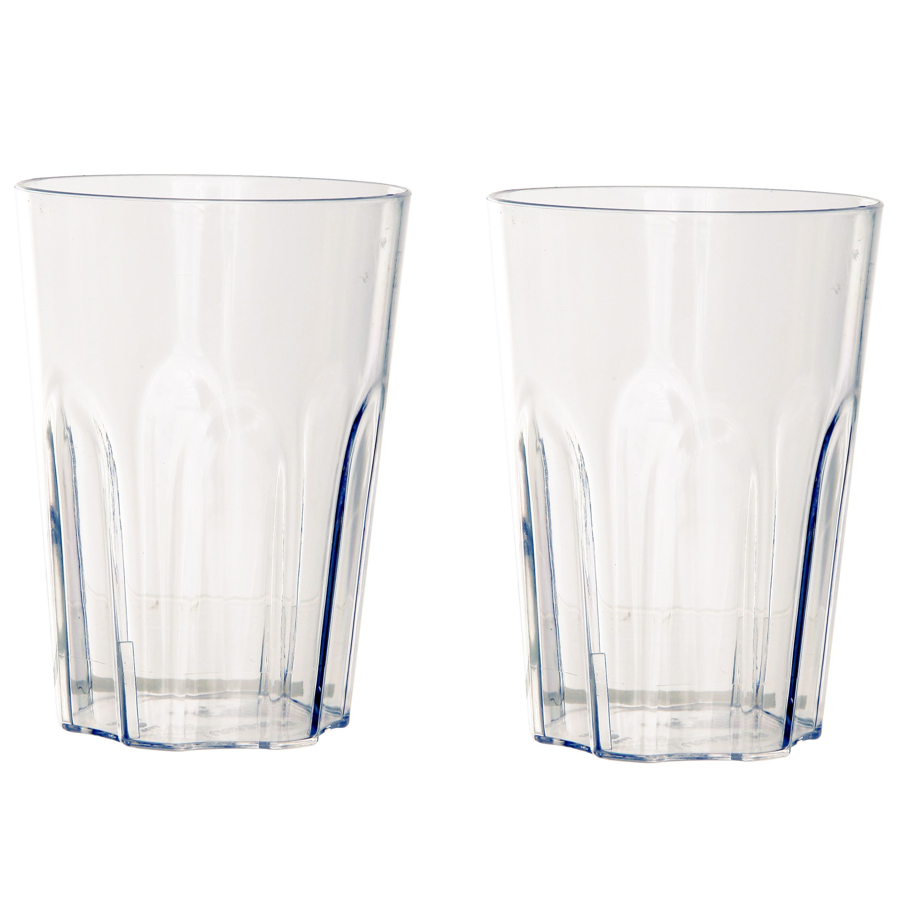 2x stuks onbreekbare kunststof camping drinkglazen/waterglazen 400 ml -