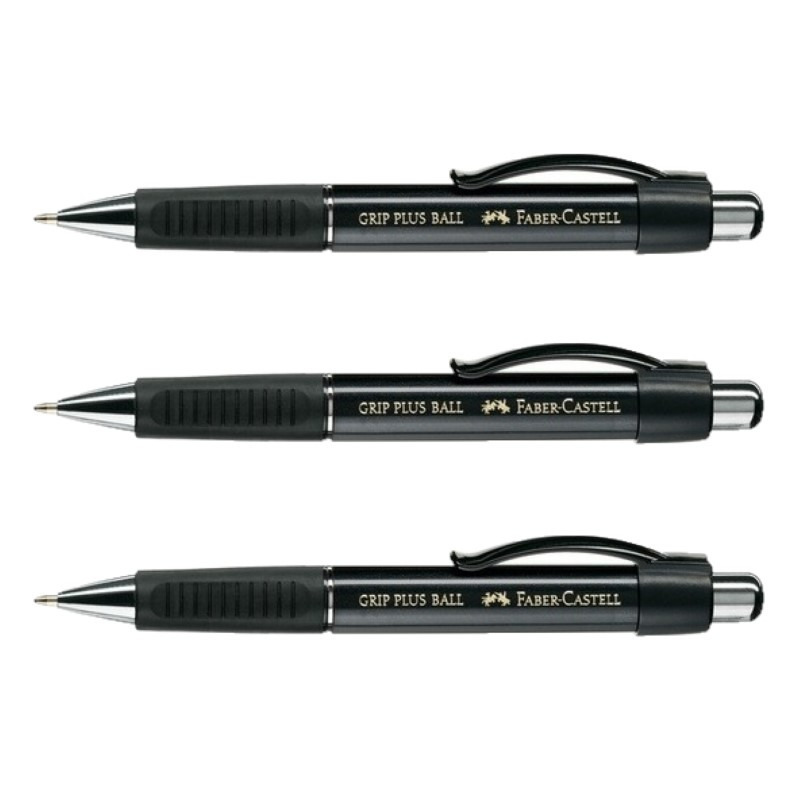 Set van 3x stuks fabel Castell Grip plus luxe balpennen zware kwaliteit -