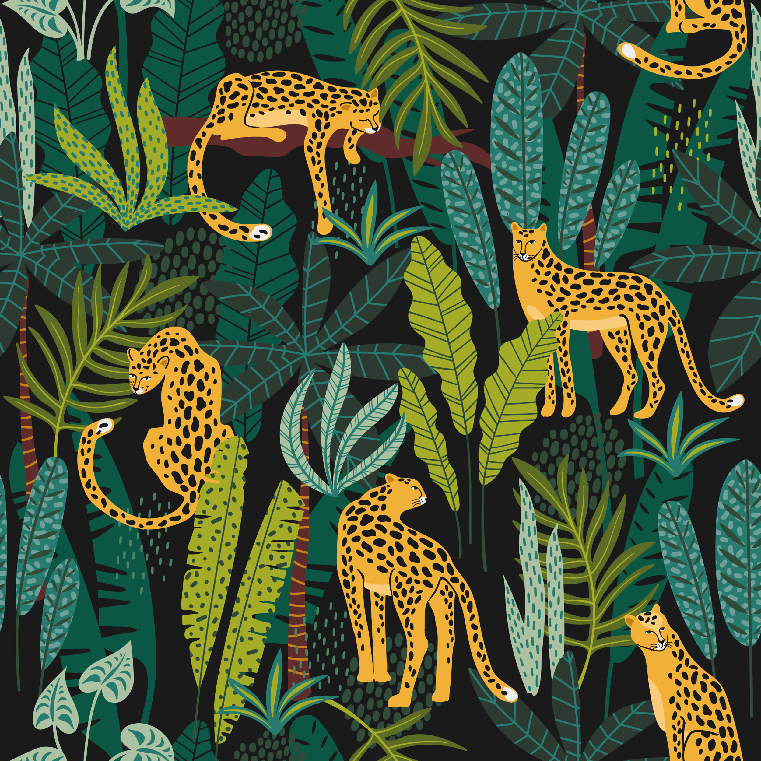 40x luxe tafel diner/lunch servetten 33 x 33 cm in safari/jungle print 3-laags -