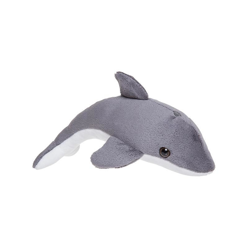 Nature planet pluche bruinvis knuffel - 26 cm - walvis achtigen - zeedieren -