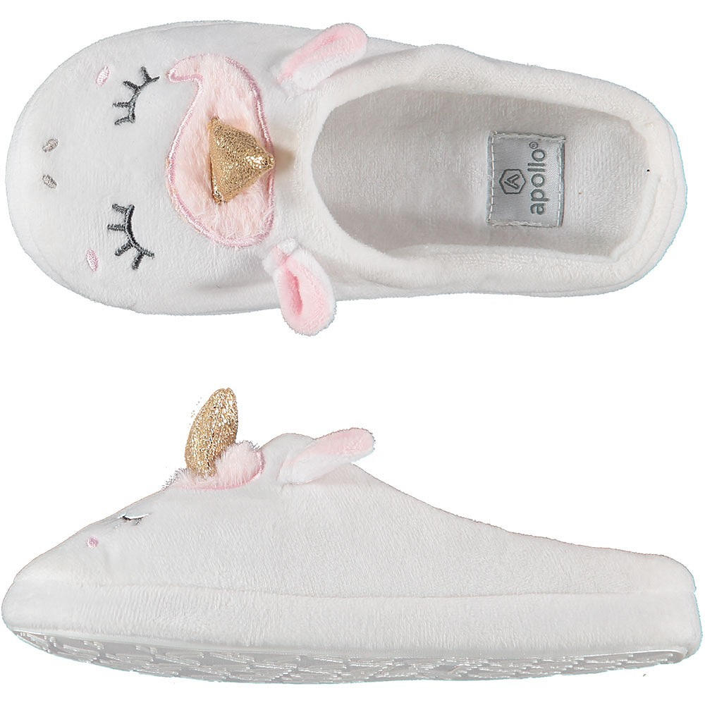 Meisjes instap slippers/pantoffels eenhoorn wit maat 33-34 33/34 -