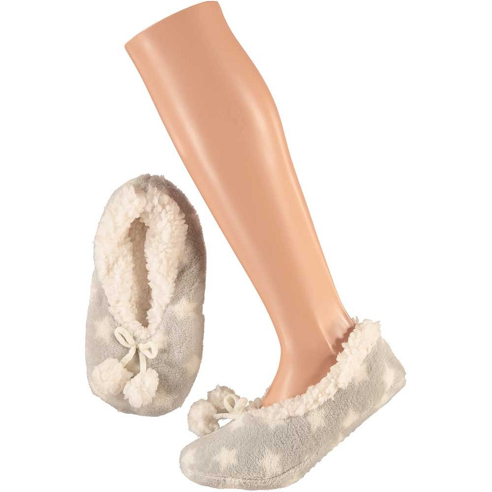 Meisjes ballerina sloffen/pantoffels grijs met witte sterren maat 31-33 31/33 -
