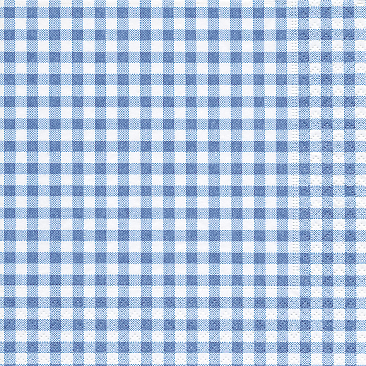 20x Tafel diner/lunch servetten 33 x 33 cm ruitjes blauw/wit 3-laags -
