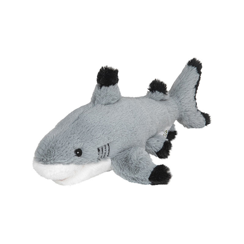 Nature Planet pluche zwartpuntrifhaai knuffeldier - grijs - zwemmend - 35 cm -
