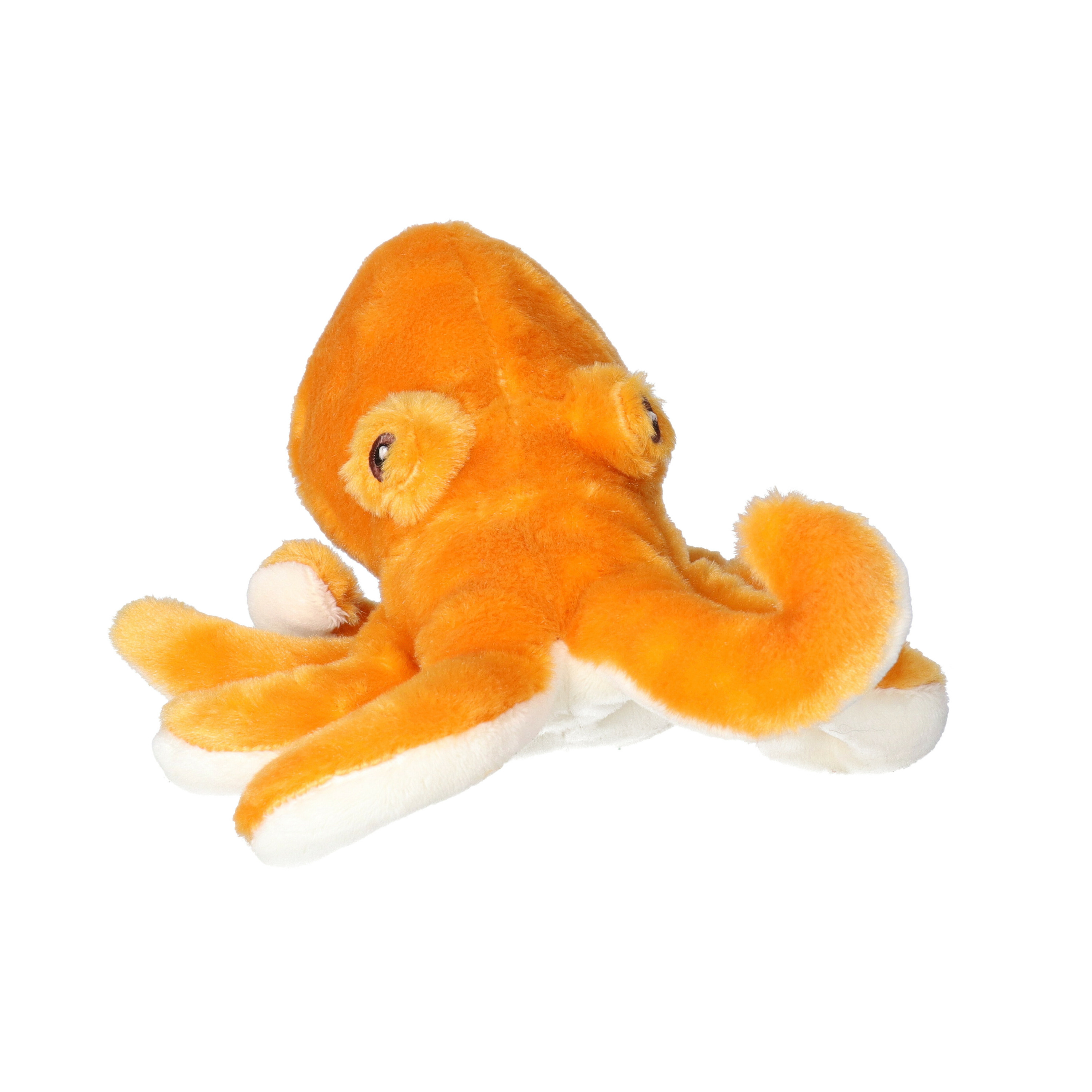 Nature Planet Pluche knuffel octopus/inktvis - 18 cm - oranje -