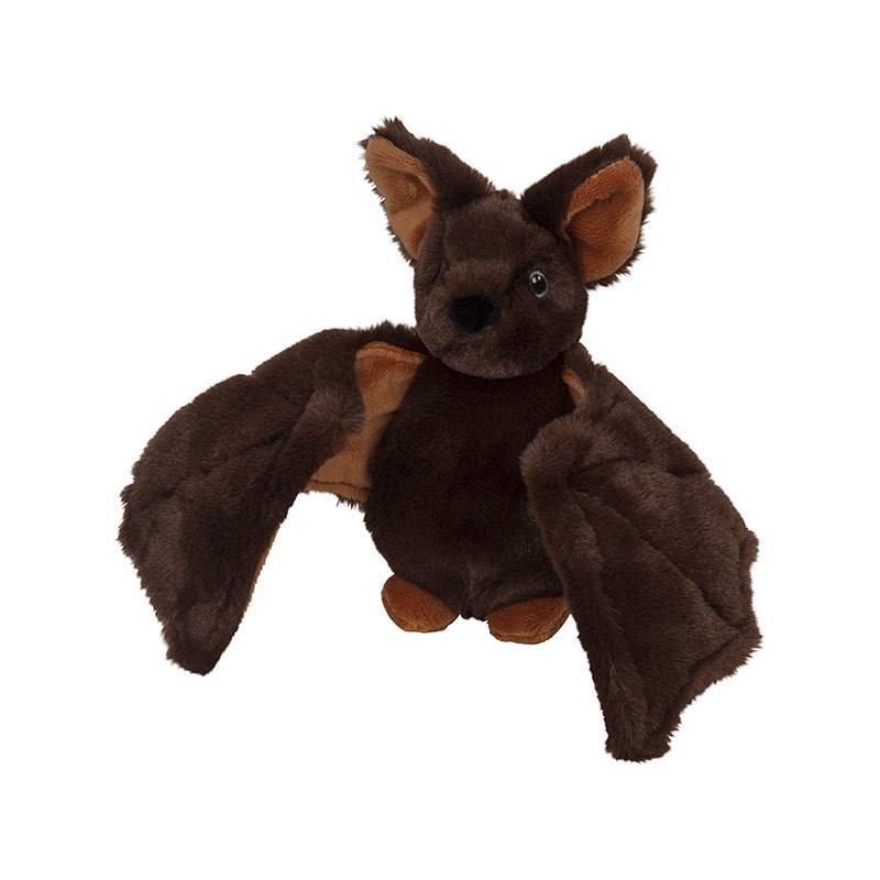 Nature Planet Pluche knuffel vleermuis - 21 cm - bruin - vleermuizen knuffels -