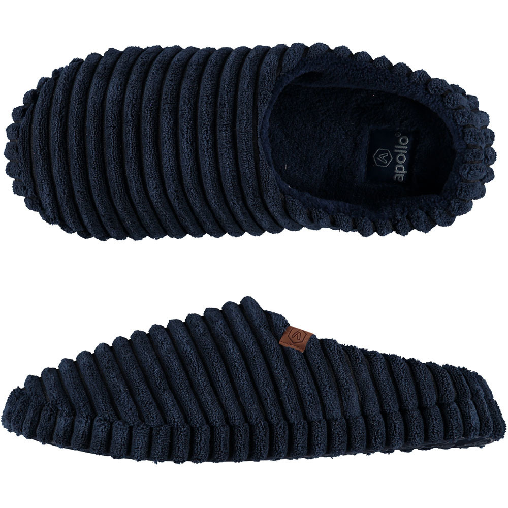 Heren instap slippers/pantoffels ribstof navy maat 41-42 41/42 -