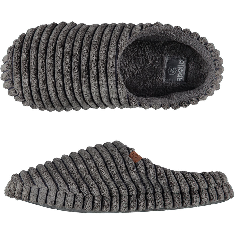 Heren instap slippers/pantoffels ribstof grijs maat 41-42 41/42 -