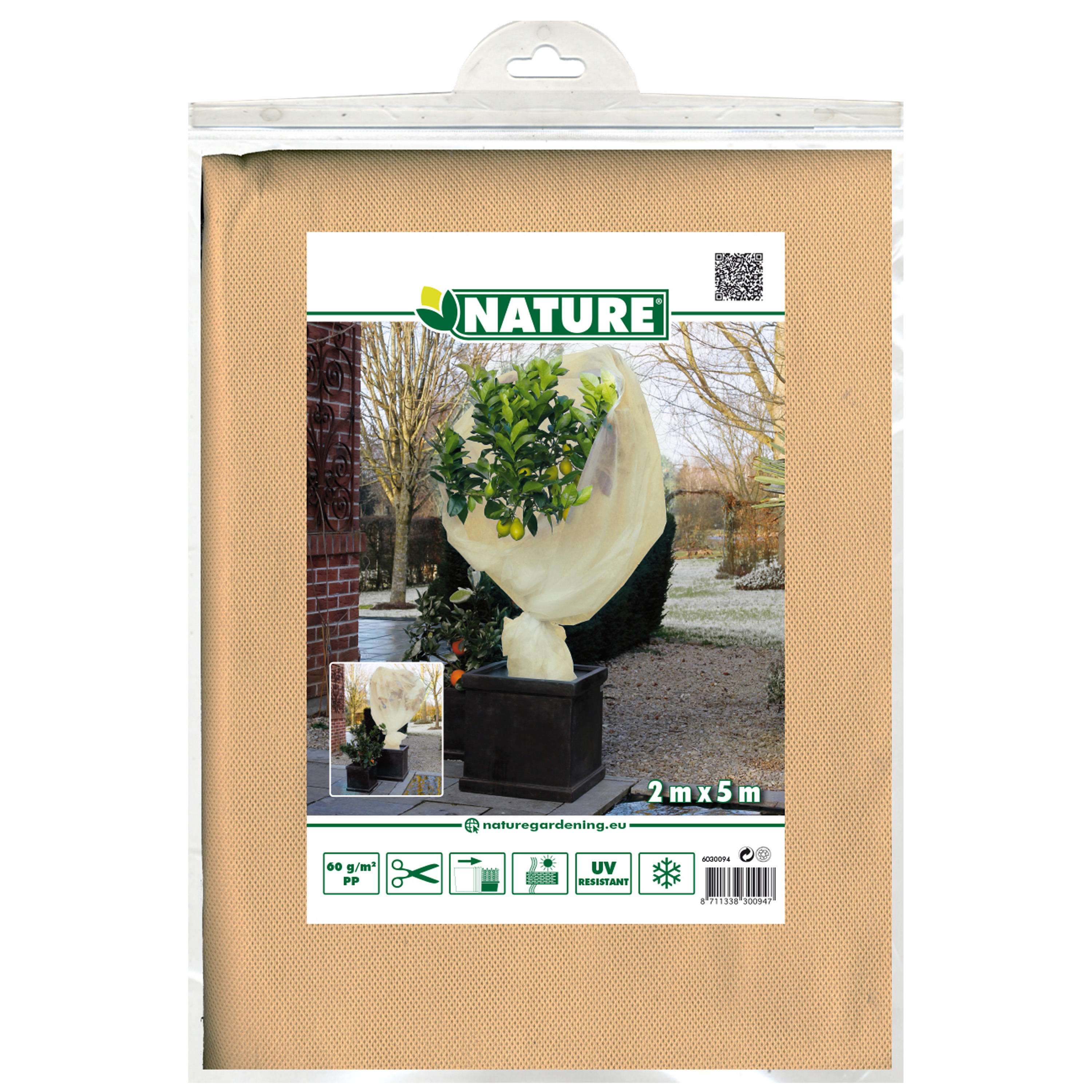 Plantenhoes XL - 5 x 2 meter - beige - anti-vorst planten beschermhoes - 500 x 200 cm -
