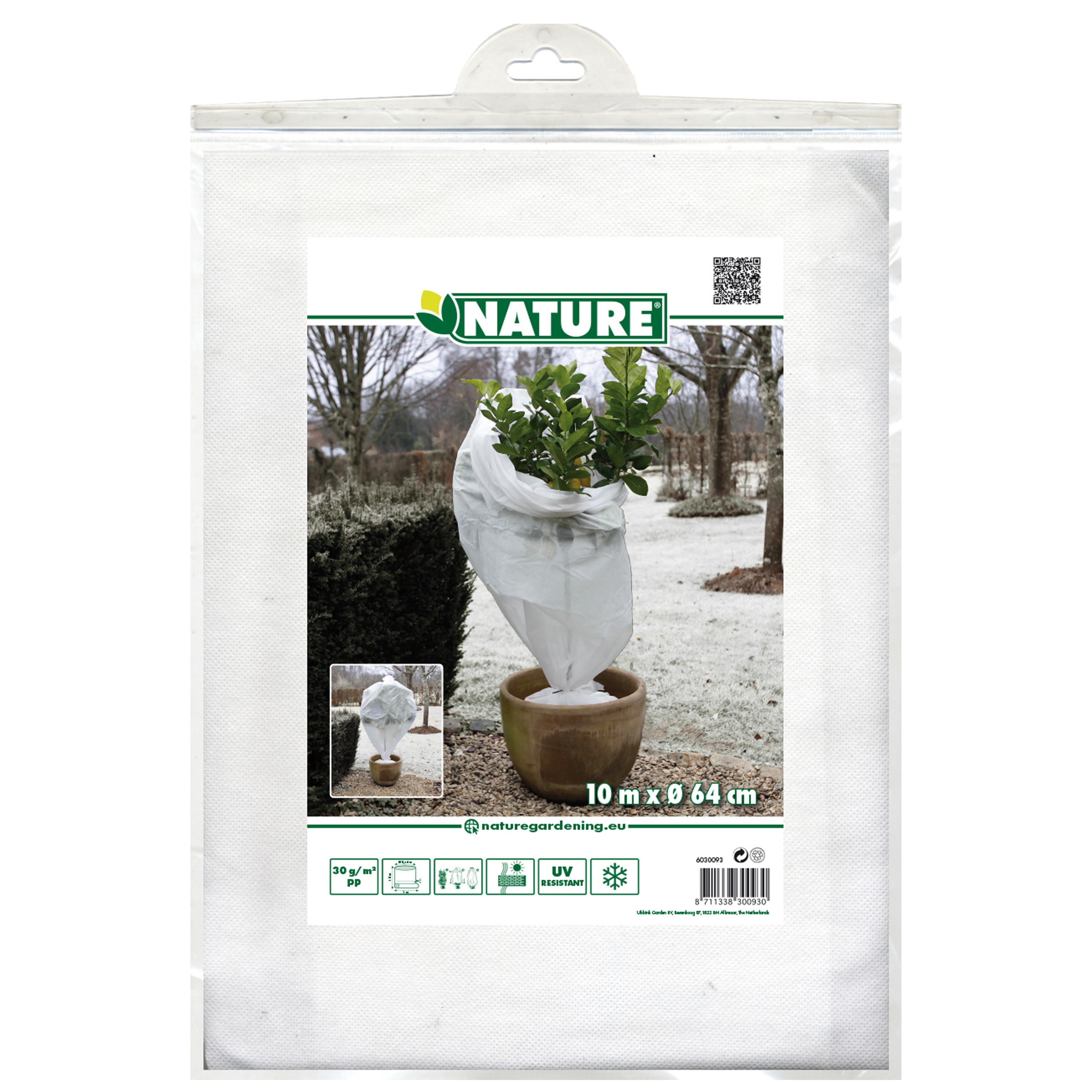 Plantenhoes XL - H10 m x D64 cm - wit - anti-vorst planten beschermhoes - H1000 x D64 cm -