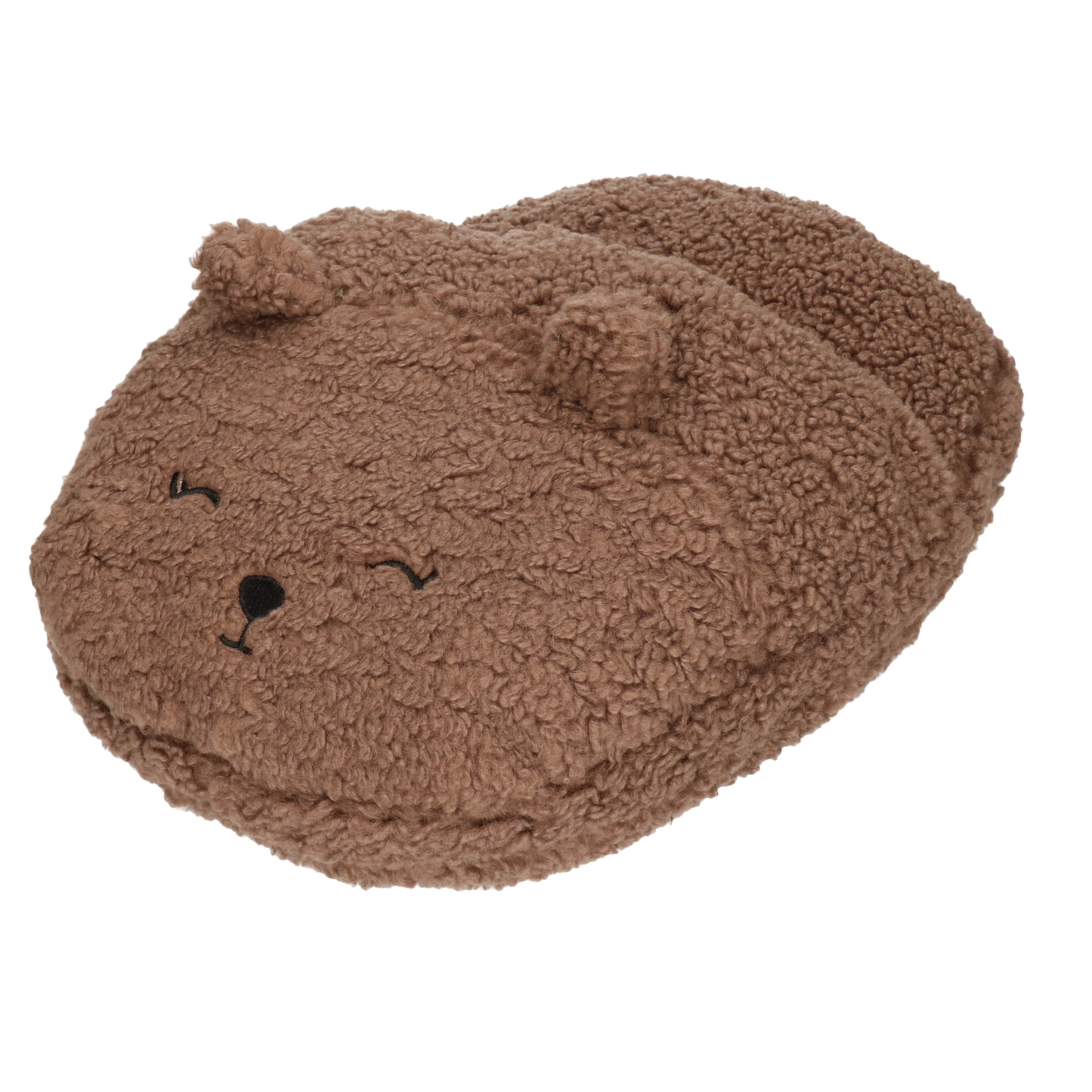 Grote voetenwarmer pantoffel/slof beer chocolade bruin one size 30 x 27 cm One size -