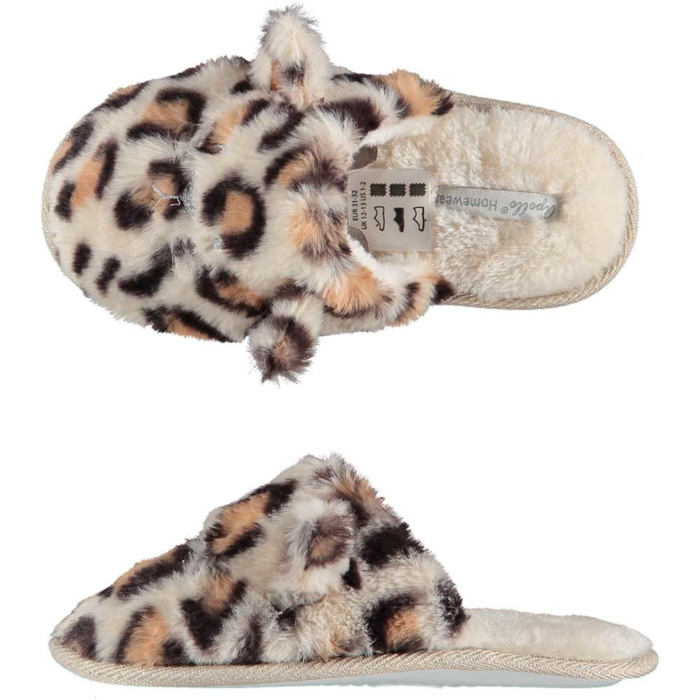 Instap sloffen/pantoffels - luipaard print - maat 31-32 - kinderen - meisjes slippers 33 -