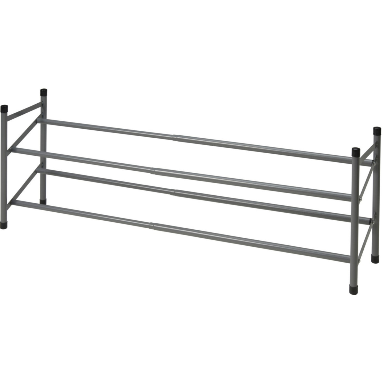 Schoenenrek - uitschuifbaar - RVS - 2-laags - 35 x 23 x 61 cm -