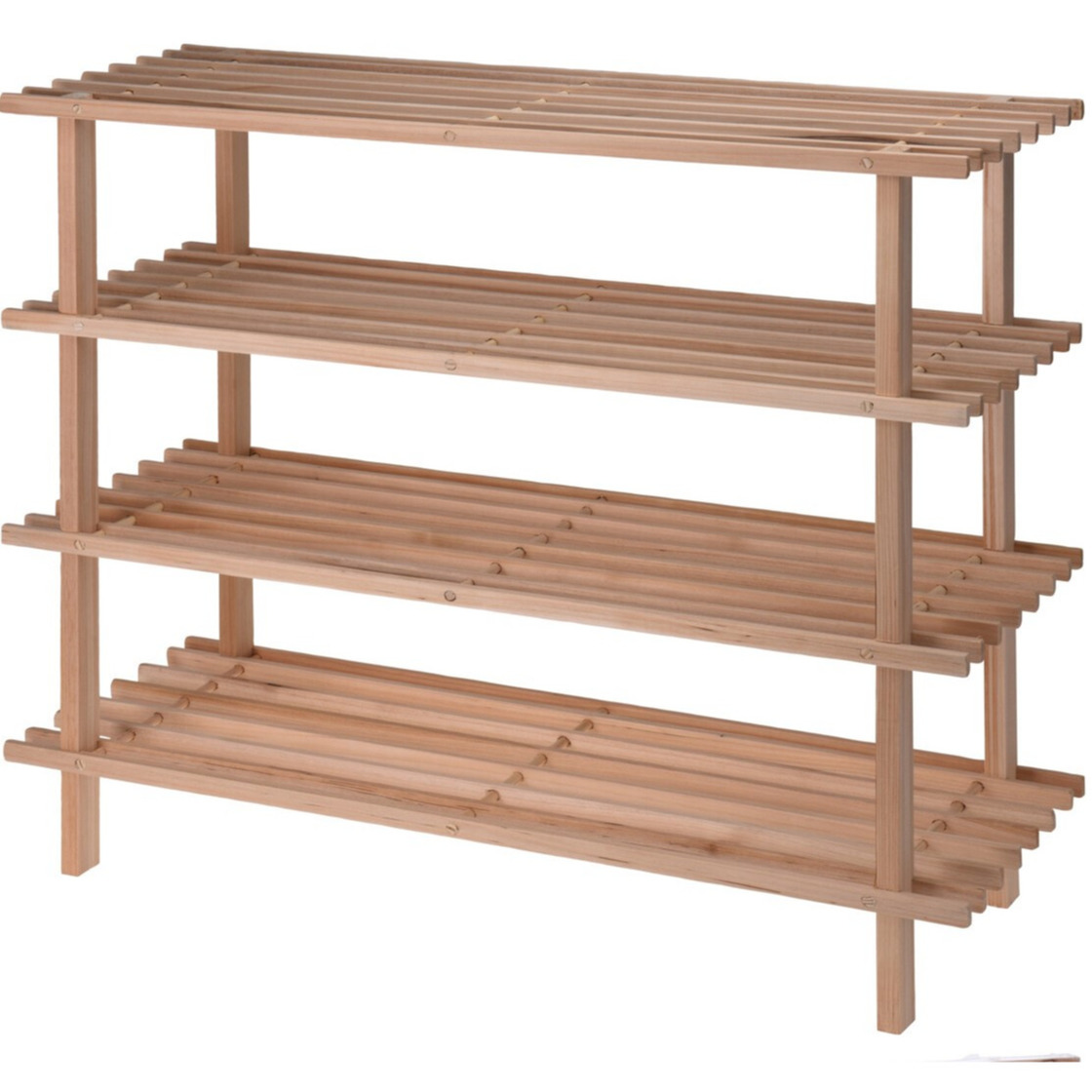 Houten schoenenrek/schoenenstandaard 4-laags 77 x 26 x 65 cm -