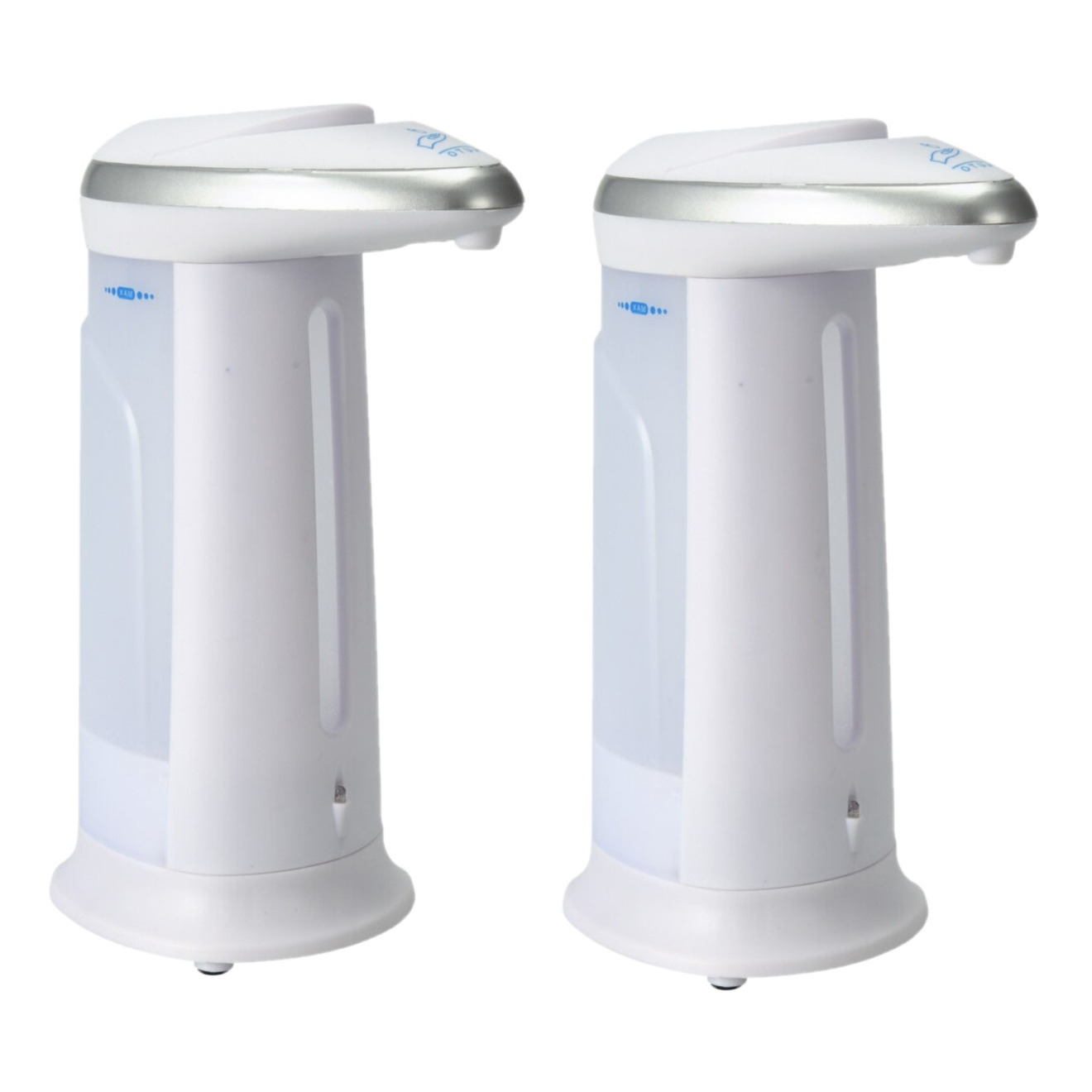 2x stuks zeep/geldispensers met sensor wit 330 ml -