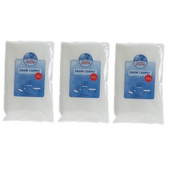 Sneeuwdeken - 4x stuks - sneeuwtapijt - wit - 100 x 80 cm - sneeuwversiering -