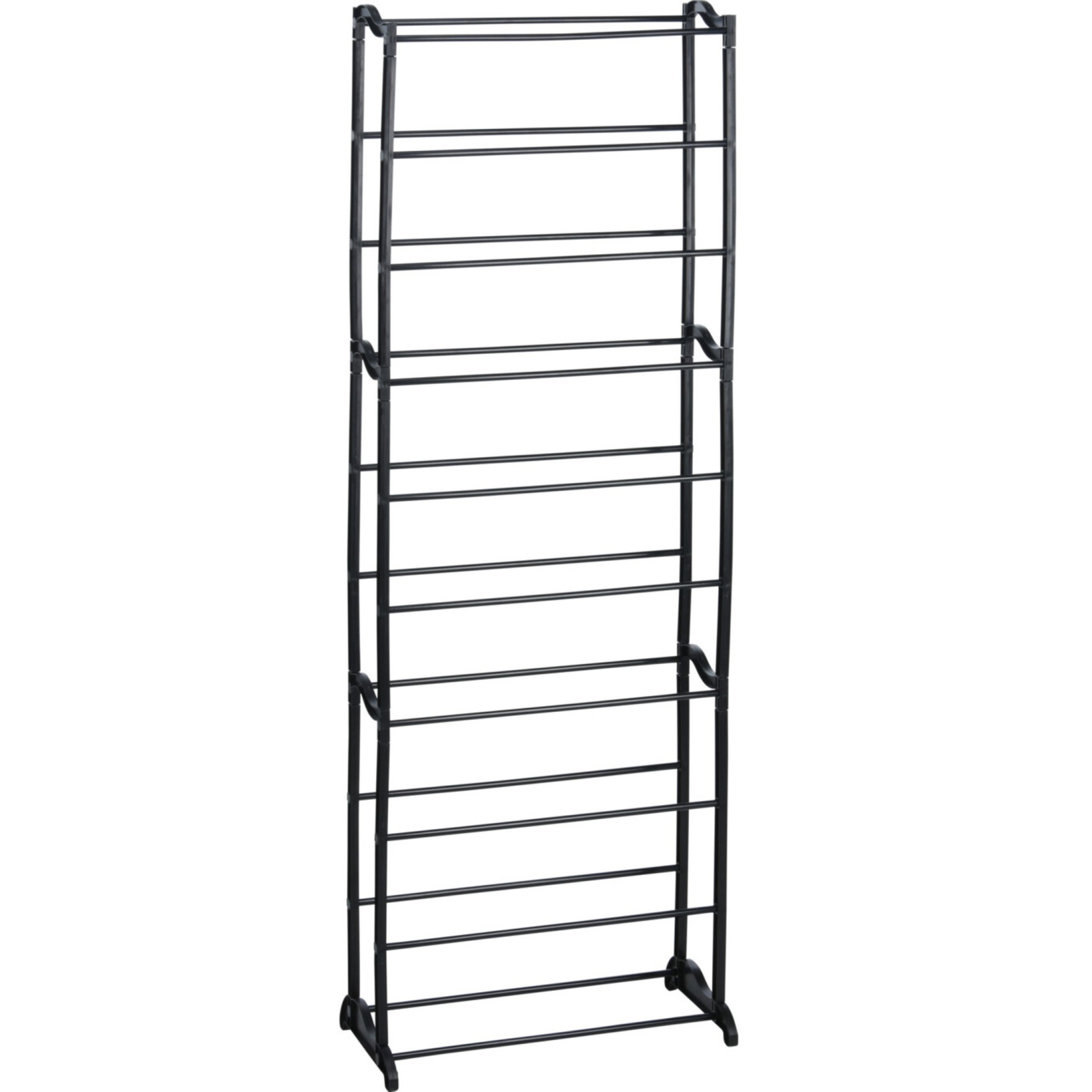 Metalen schoenenrek/schoenenstandaard 10-laags zwart 50 x 24 x 130 cm -