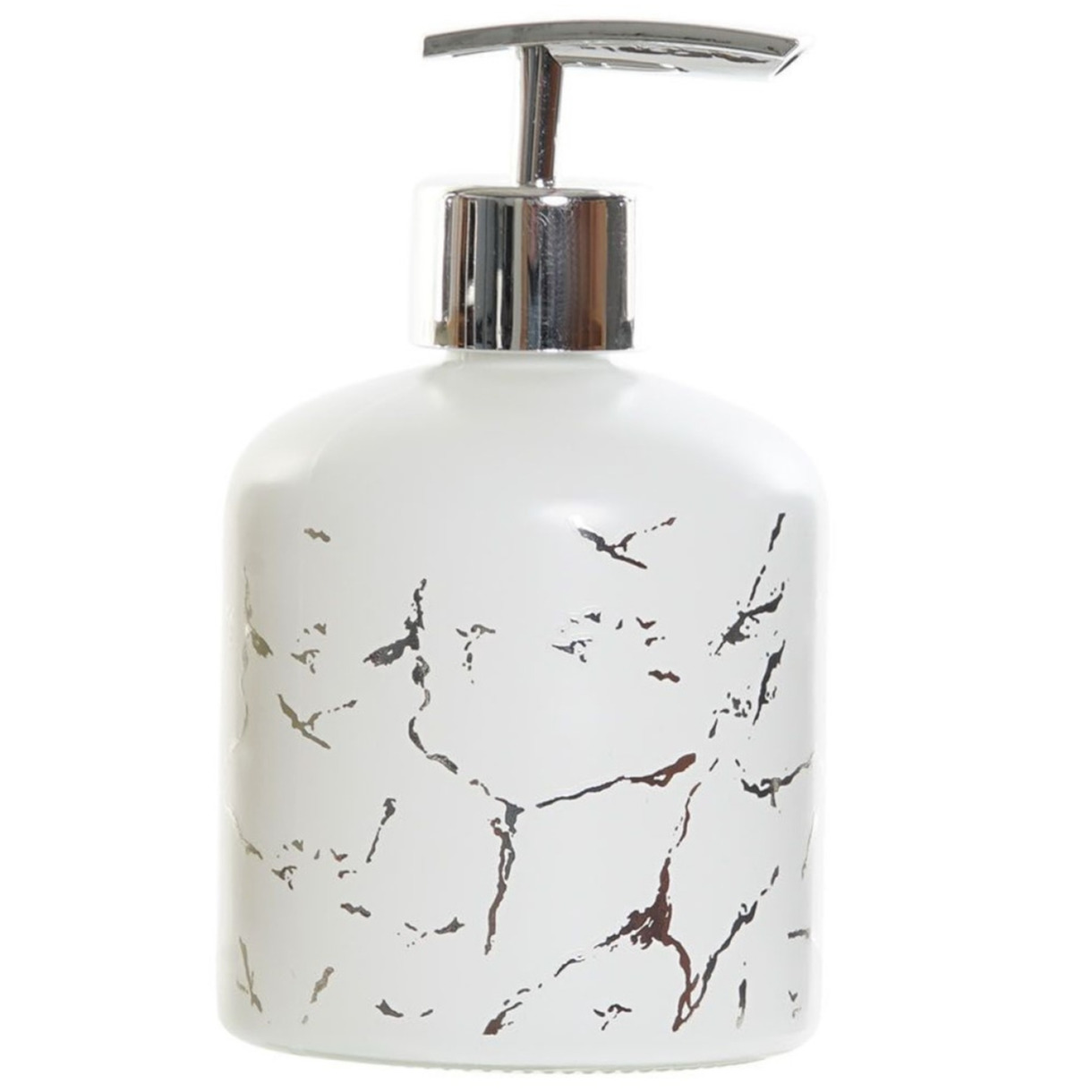 Zeeppompje/zeepdispenser wit van glas 350 ml -