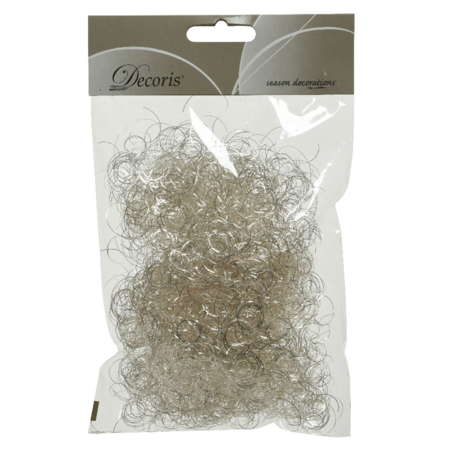 8x zakjes synthetisch engelenhaar zilver 2 x 13,5 x 20 cm kerstversiering -