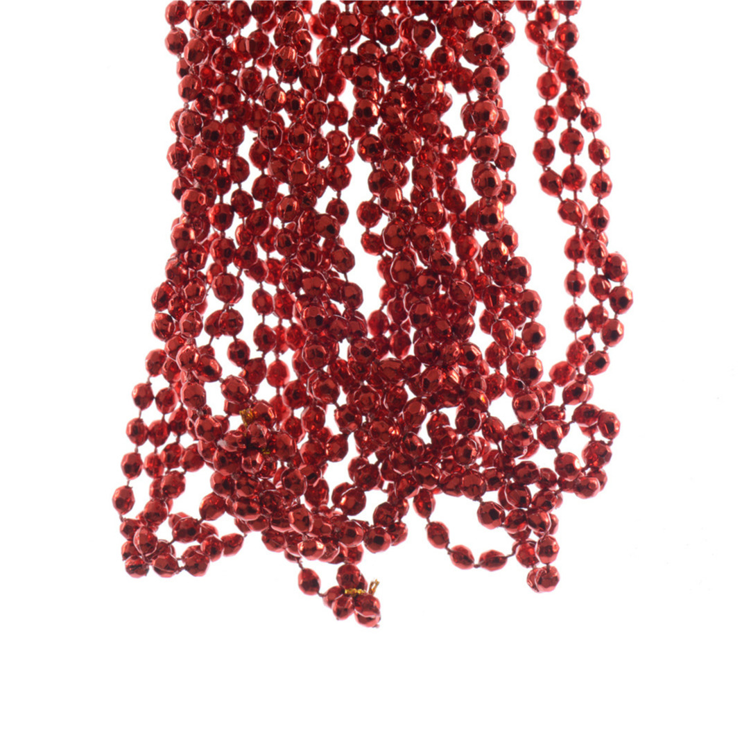 1x stuks kralenslingers voor mini kerstboom slingers/guirlandes rood 270 x 0,5 cm -