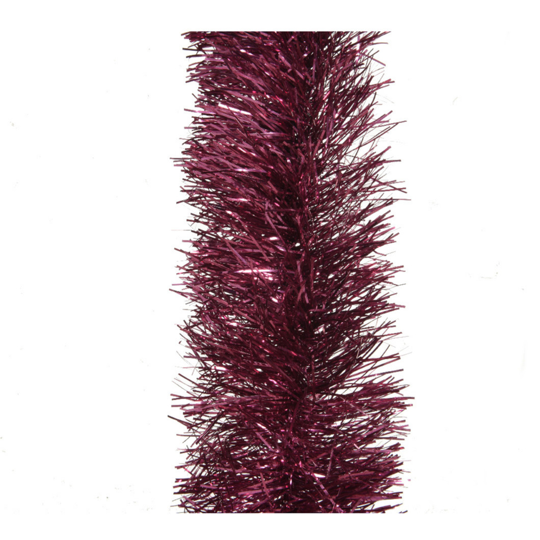 1x stuks kerstboom slingers/lametta guirlandes framboos roze (magnolia) 270 x 10 cm -
